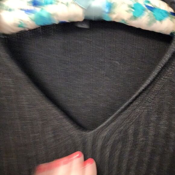 SMARTWOOL Womens Black Shadow Pine V-Neck Rib/Ribbed Sweater Size XL Cozy Warm - Picture 2 of 11